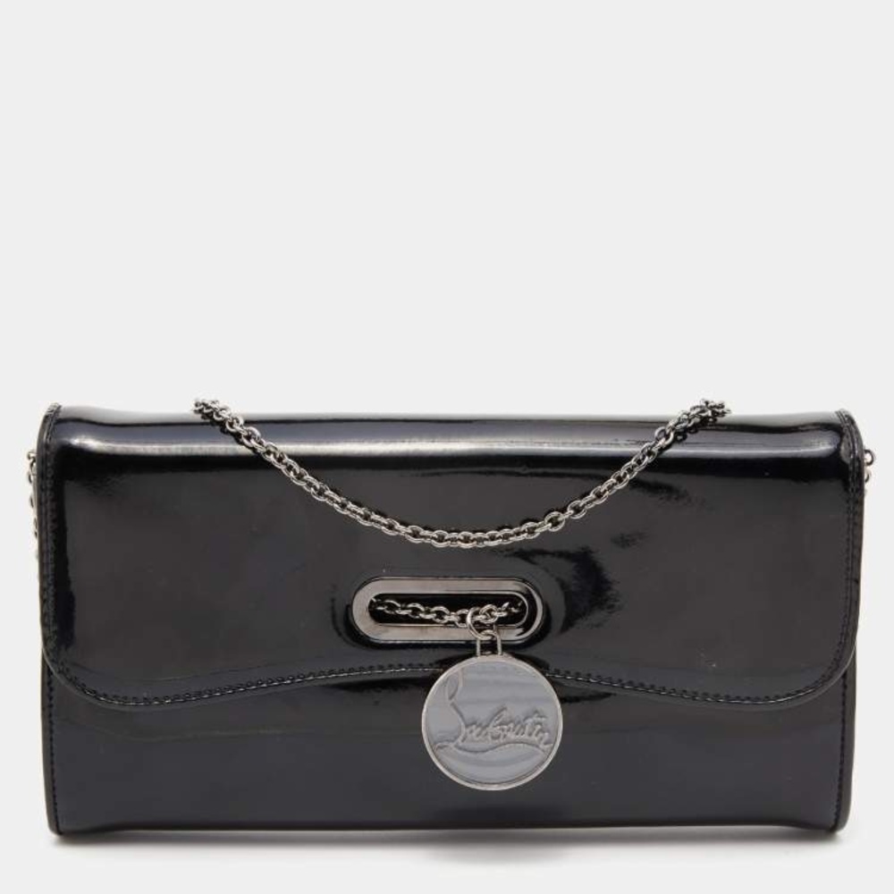 Christian Louboutin Riviera Clutch Patent Calf Black